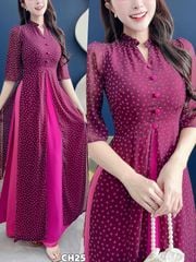 Áo Dài 4 Tà Đồng Hoa AD3053 (Áo lẻ)