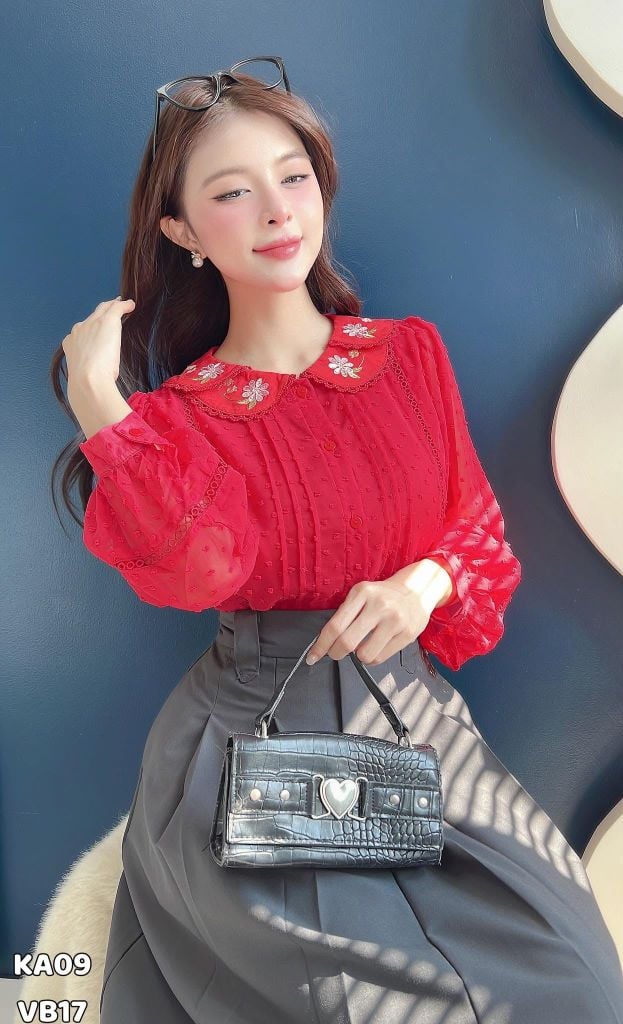 Áo Sơ Mi Hoa Cúc Hồng AT9002.2916