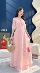 Áo Dài 4 Tà Khăn Quàng Cúc AD3157 (Áo lẻ)