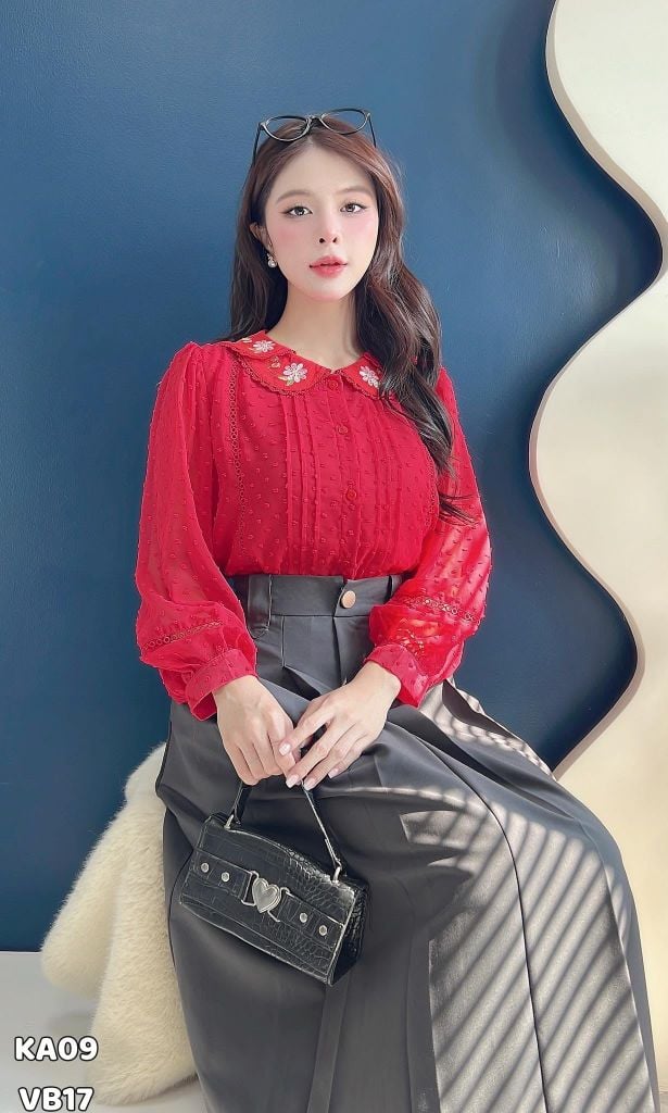Áo Sơ Mi Hoa Cúc Hồng AT9002.2916