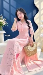Áo Dài 4 Tà Khăn Quàng Cúc AD3157 (Áo lẻ)