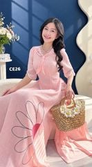 Áo Dài 4 Tà Khăn Quàng Cúc AD3157 (Áo lẻ)