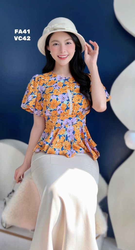 Áo Peplum Hoa R.U.N.G A9002.8024