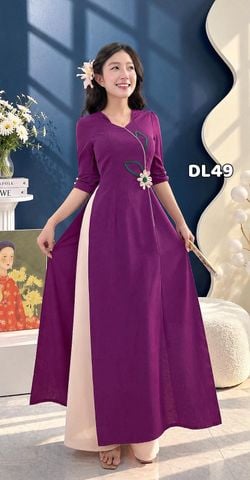 Áo Dài Cành Cúc Cô Đơn AD3116 (Áo lẻ)