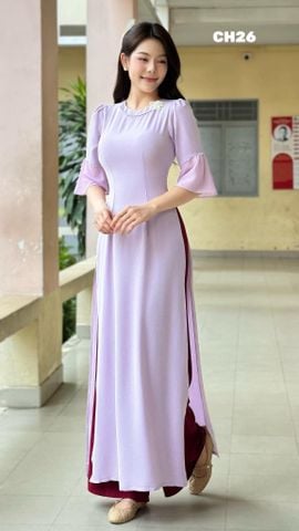 Áo Dài Hoa Dành Dành AD3161 (áo lẻ)