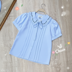 Áo Sơ Mi Thêu Dây Lá A1673