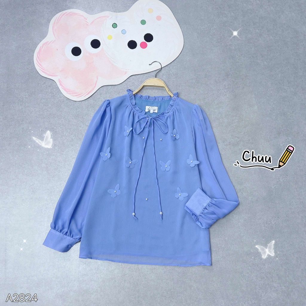 Áo Sơ Mi Hồ Điệp Pha Lê A9001.2824