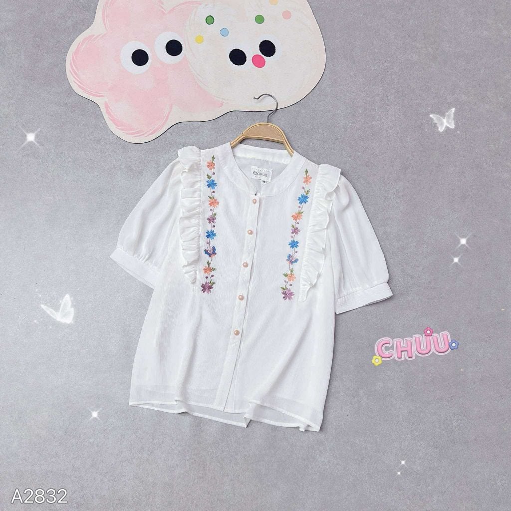 Áo Sơ Mi Hoa Dâu Tây A2832