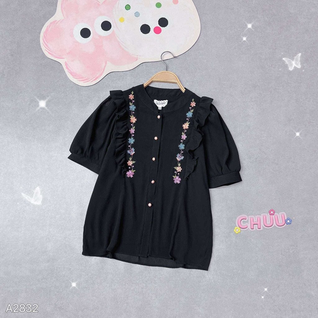 Áo Sơ Mi Hoa Dâu Tây A2832