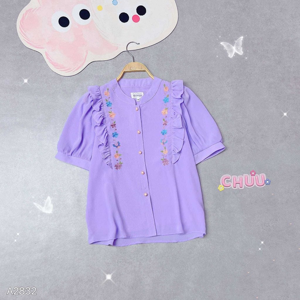 Áo Sơ Mi Hoa Dâu Tây A2832