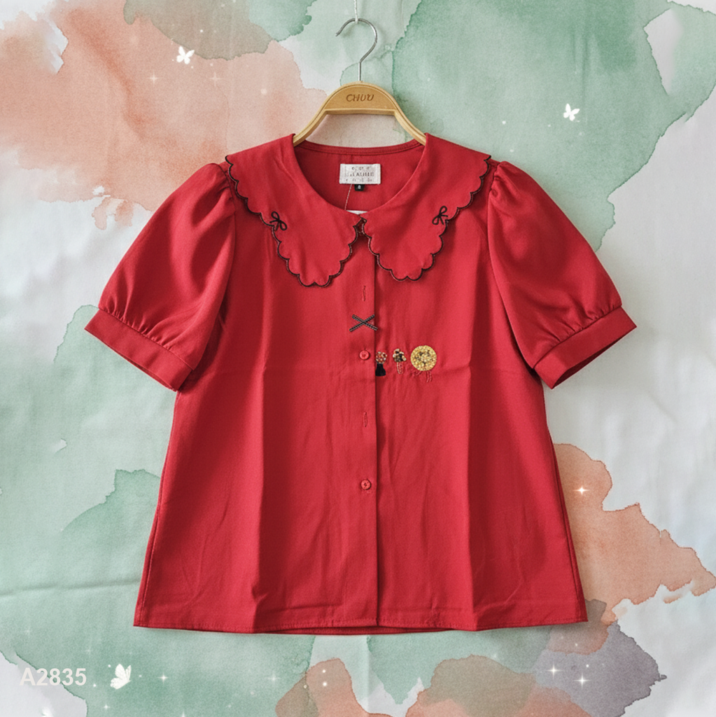 Áo Sơ Mi Nón Cối Hoa A2835