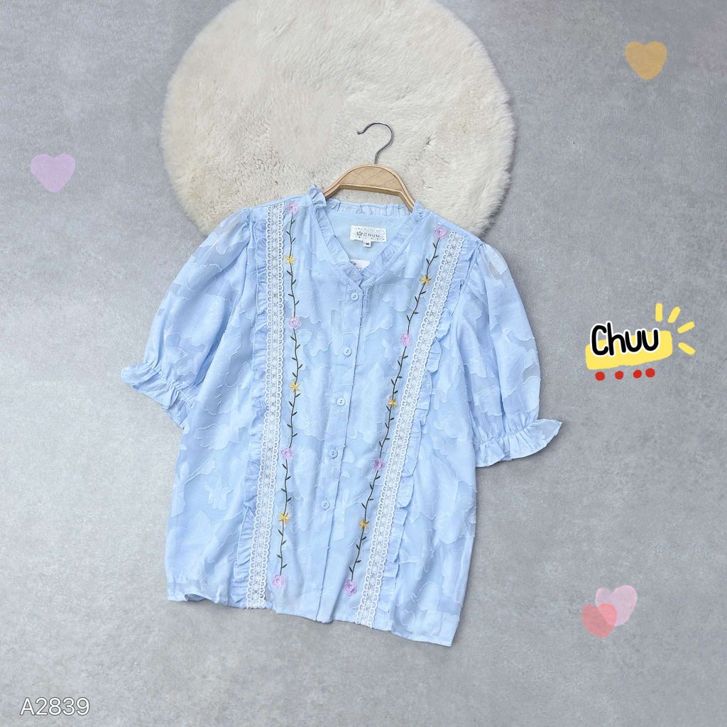 Áo Sơ Mi Tơ Ép Dây Leo A2839