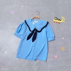 Áo Sơ Mi 2 Cổ Sóng Nhạc+Cổ Rời A2840