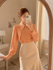 Áo Sơ Mi Lụa Lạnh Cổ Nhọn A9001.8077
