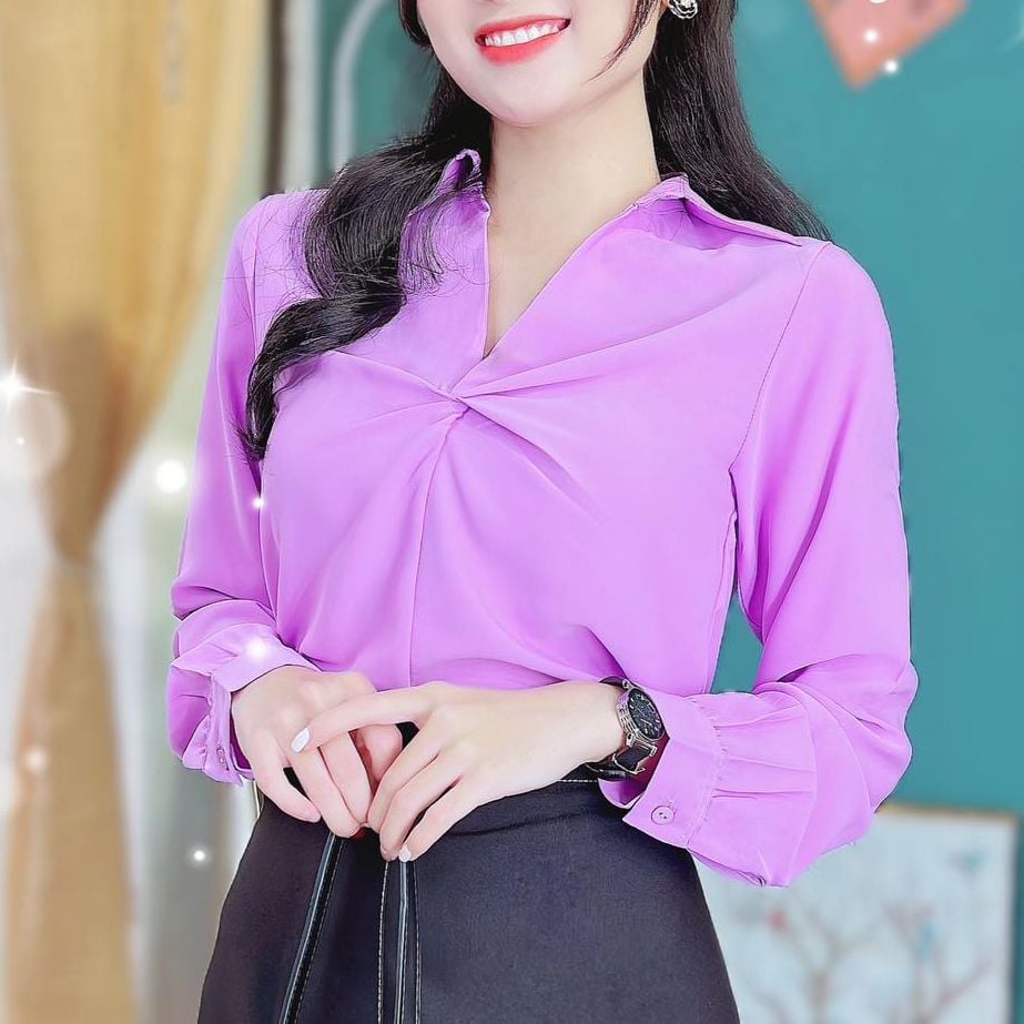 Áo Sơ Mi Xoắn Lụa Lạnh A8226