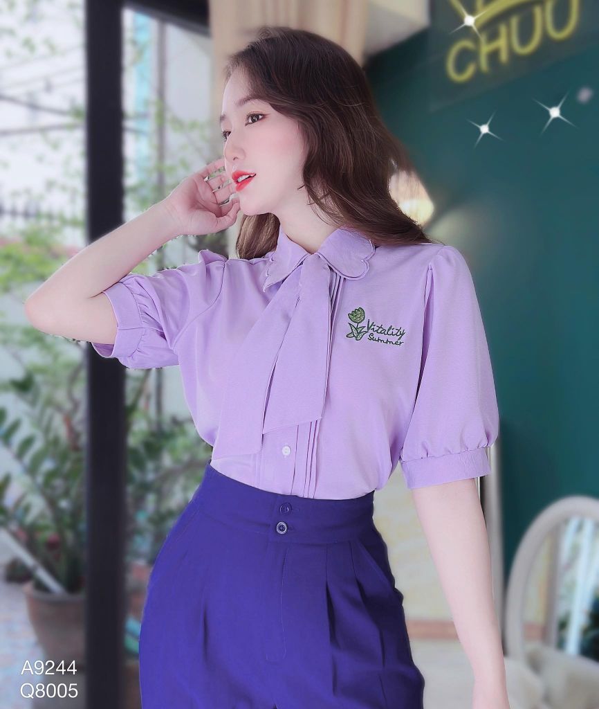 Áo Thêu Chữ Vitality (PK) A9244