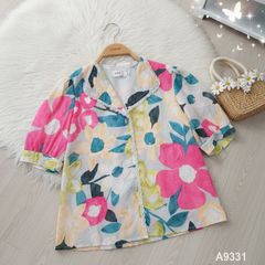 Áo Sơ Mi Hoa Tuyết Cổ Lật A9331