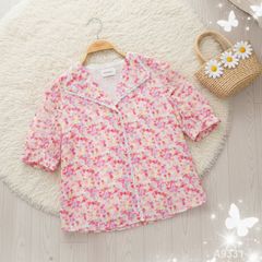 Áo Sơ Mi Hoa Tuyết Cổ Lật A9331