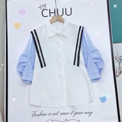 Áo Sơ Mi Phối Tay Sọc AT9001.9412