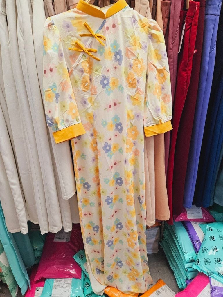 Áo Dài Nơ Nhí Phối Màu AD1318 (áo lẻ)