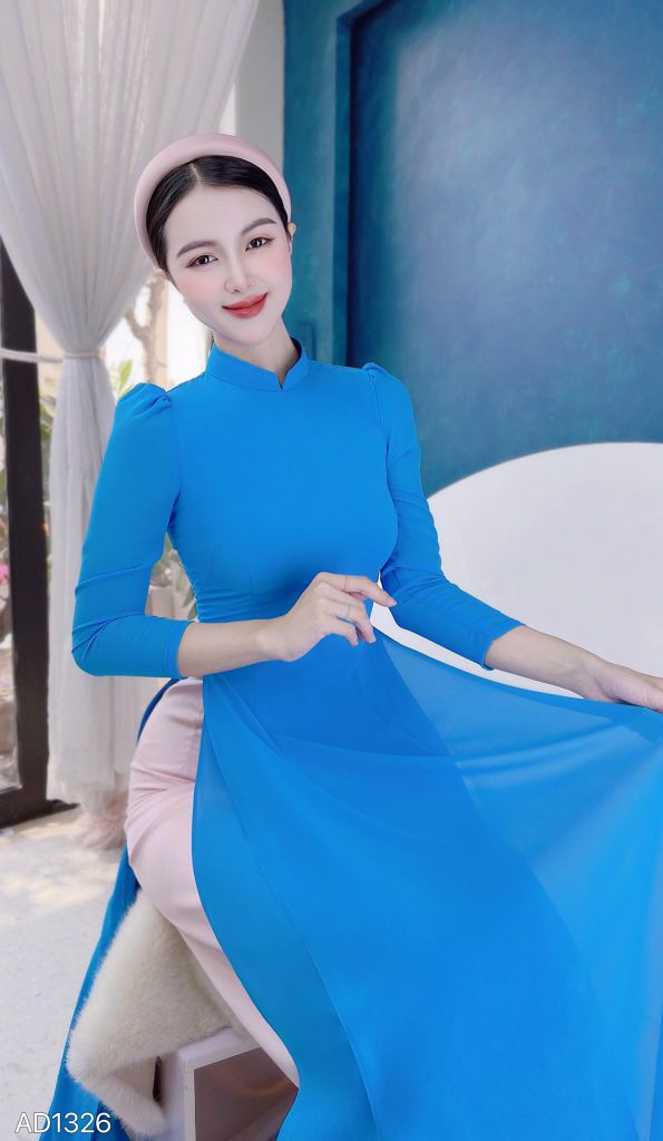 Áo Dài Chiffon Tay Bồng 4T+Cờ AD1326 (áo lẻ)