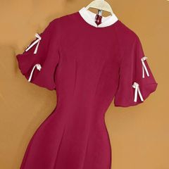 Áo Dài Tay Bí Đính Nơ AD1372 (áo lẻ)