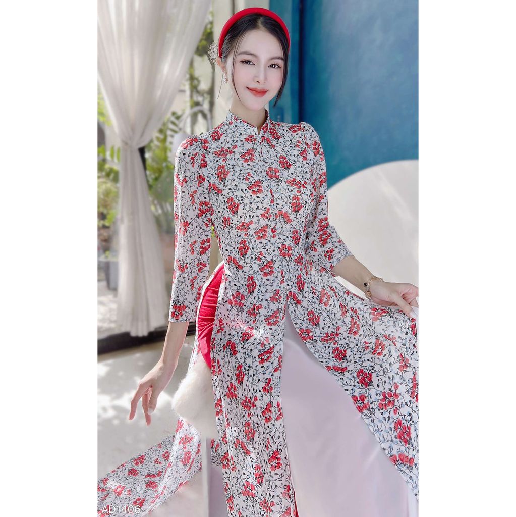 Áo Dài Tứ Thân 3T Nút Bọc AD1406 (áo lẻ)