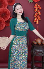 Áo Dài Cột Eo Cổ Vuông AD9002.1430 (áo lẻ)