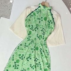 Áo Dài Vân Cá Nút Bọc AD1433 (áo lẻ)