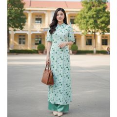 Áo Dài Cổ Leo Tay Bí AD9002.1436 (áo lẻ)