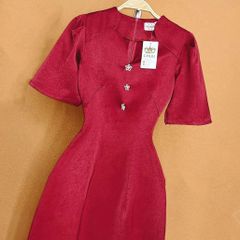 Áo Dài Cổ M Cát Nhung AD1440 (áo lẻ)