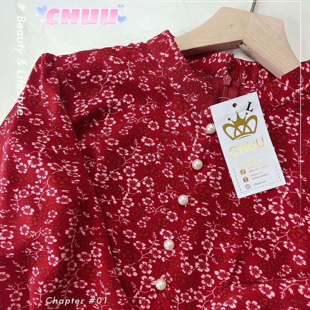 Áo Dài Mango Vân Vảy Sò AD1482 (áo lẻ)