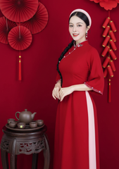 Áo Dài Bông Mai White AD9001.1500 (áo lẻ)