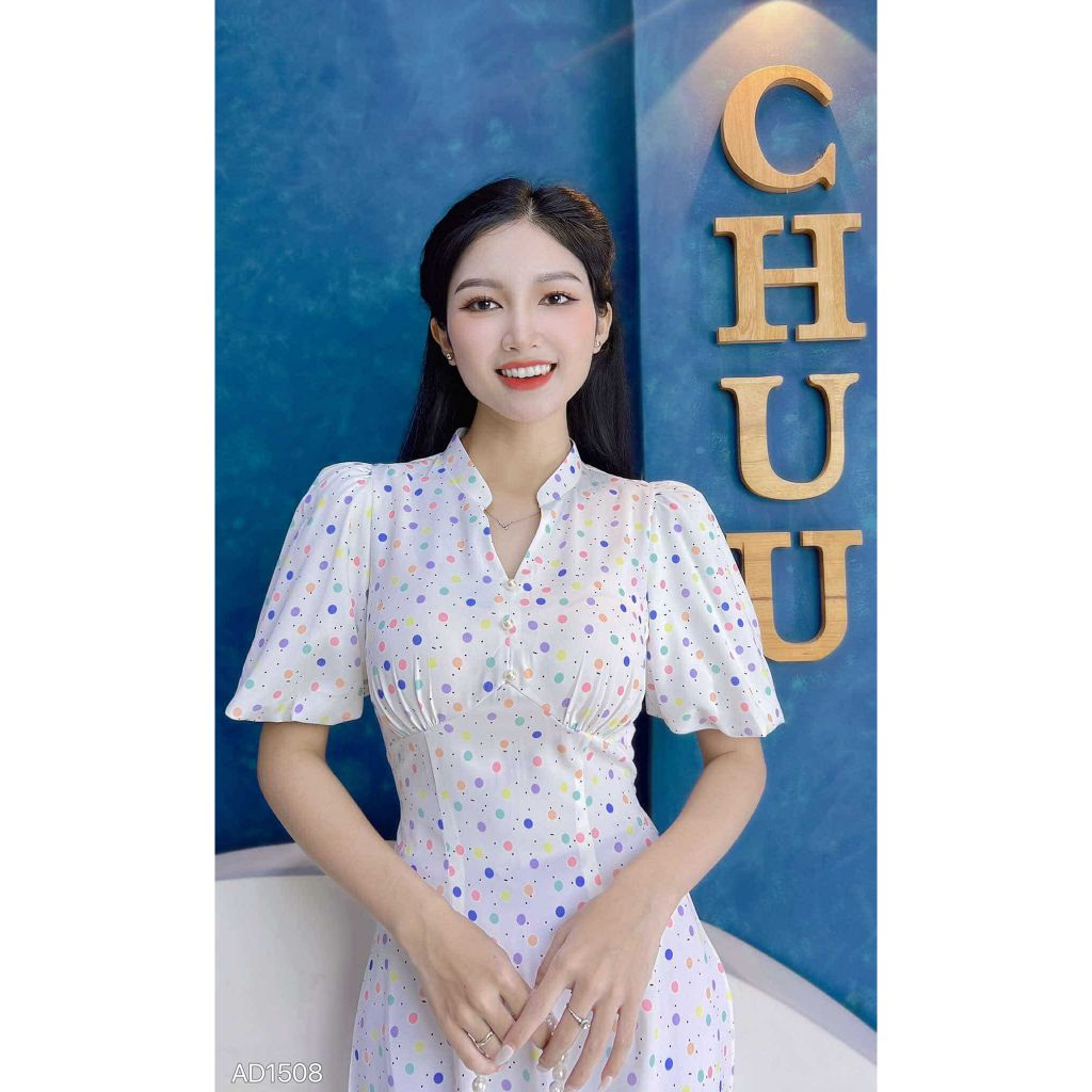 Áo Dài Cổ Kim Cương Bi AD9002.1508 (áo lẻ)