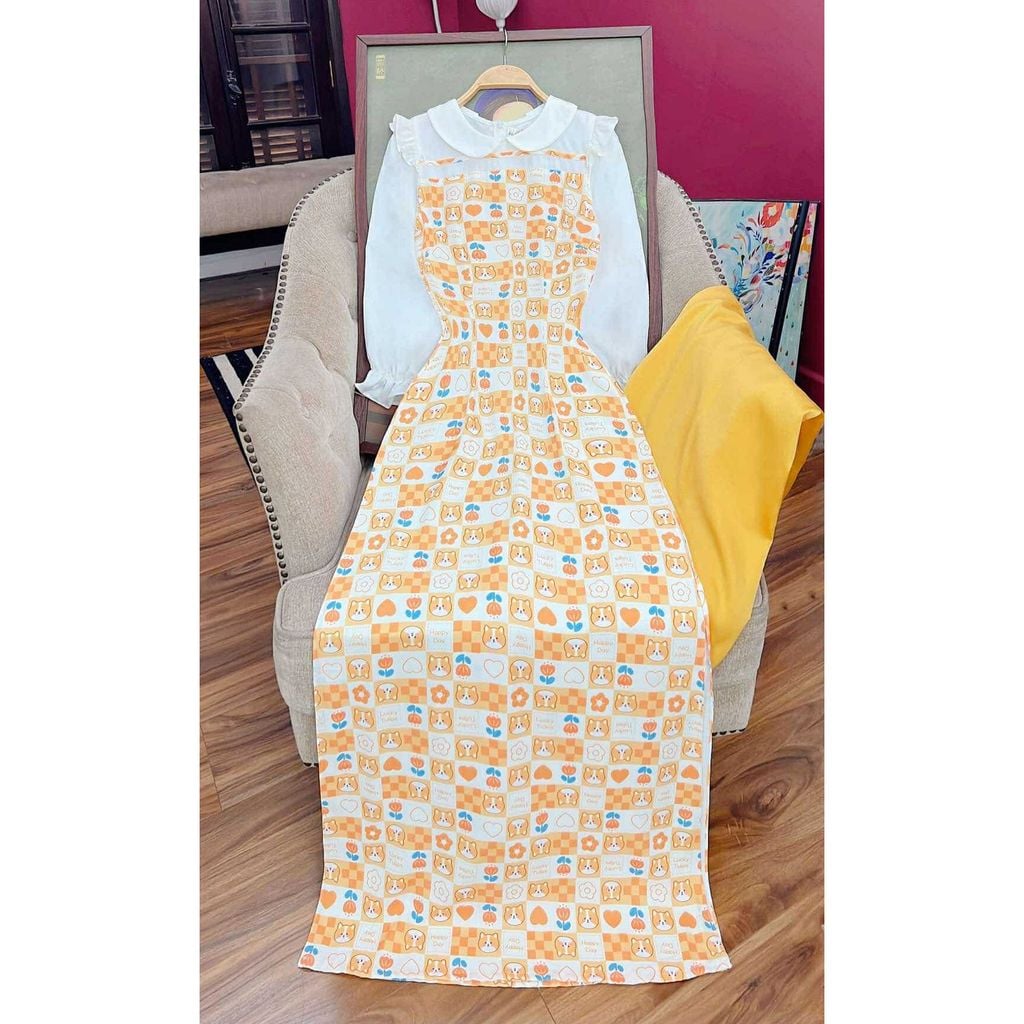 Áo Dài Cổ Sen Line Ngang AD1577 (áo lẻ)