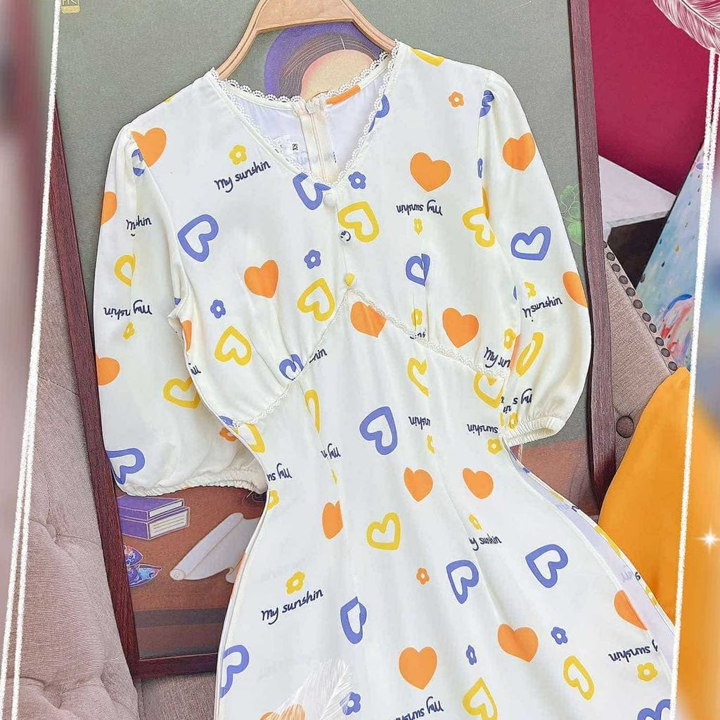 Áo Dài Sò Viền Ren AD1636 (áo lẻ)