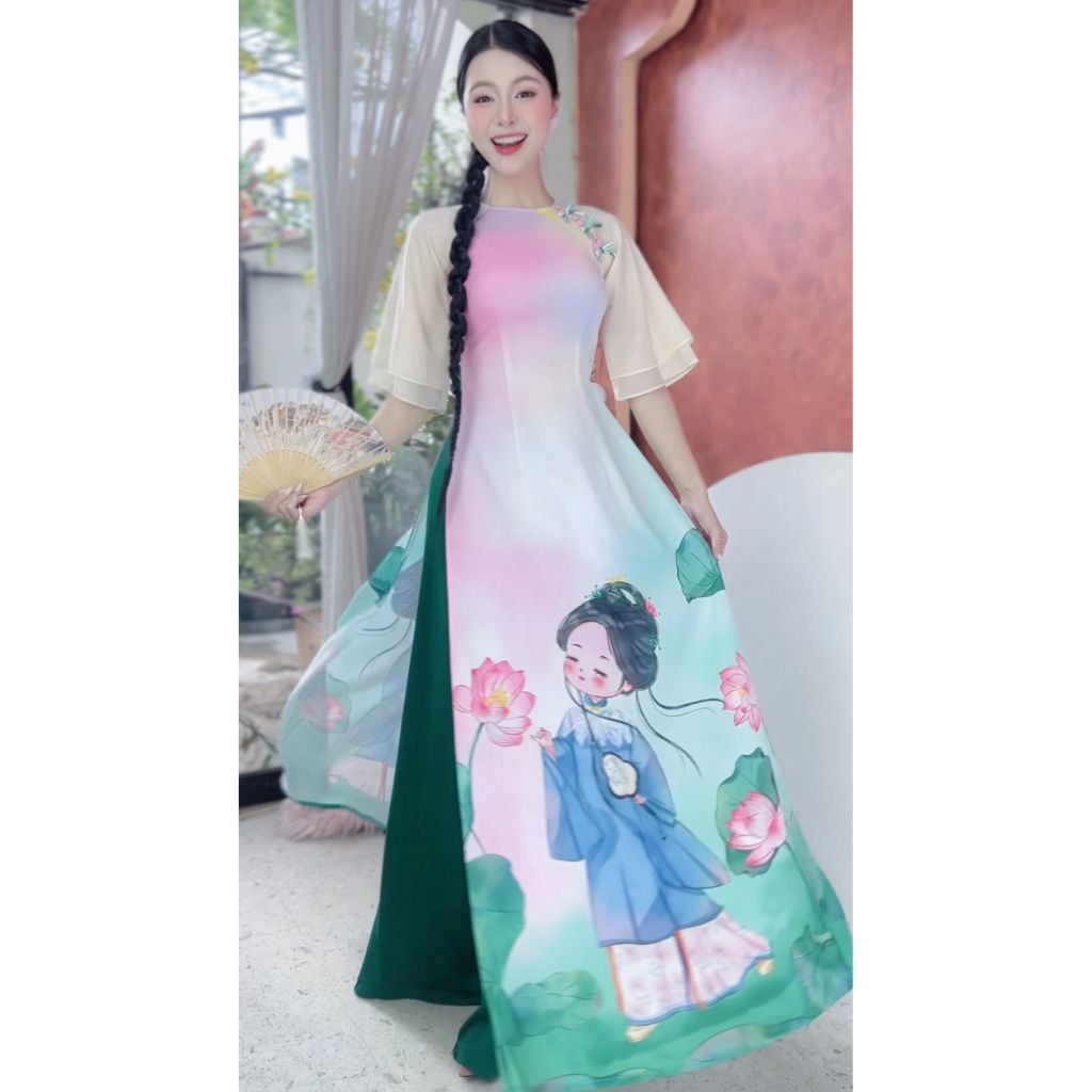 Áo Dài Tiểu Muội Muội AD1647 (Áo lẻ)