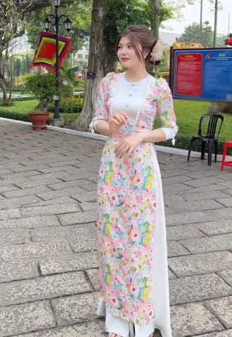 Áo Dài Gấm Bạch Dương AD2699 (áo lẻ)