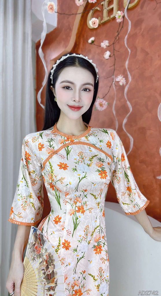 Áo Dài Gấm Ô Cửa Nhỏ AD2742 (áo lẻ)