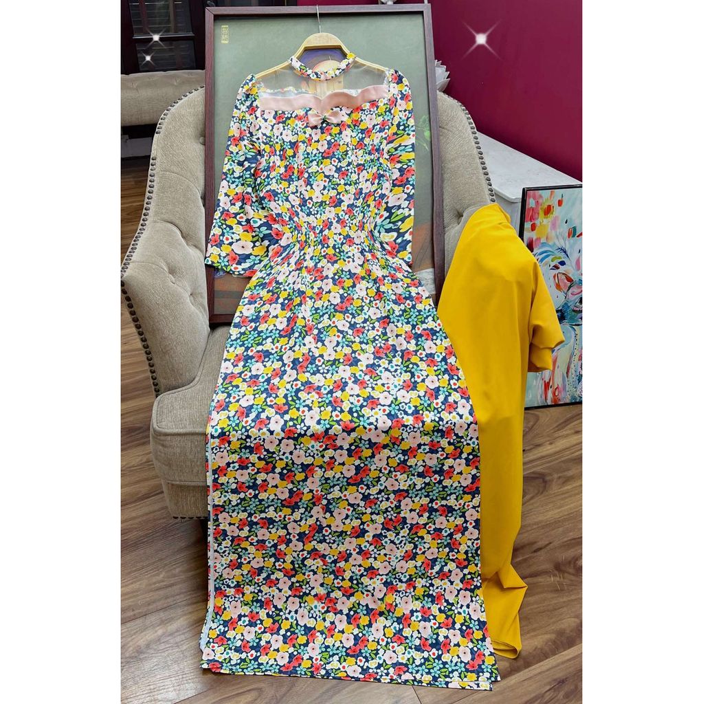 Áo Dài Lưới Cầu Vồng Nhỏ AD2743 (áo lẻ)