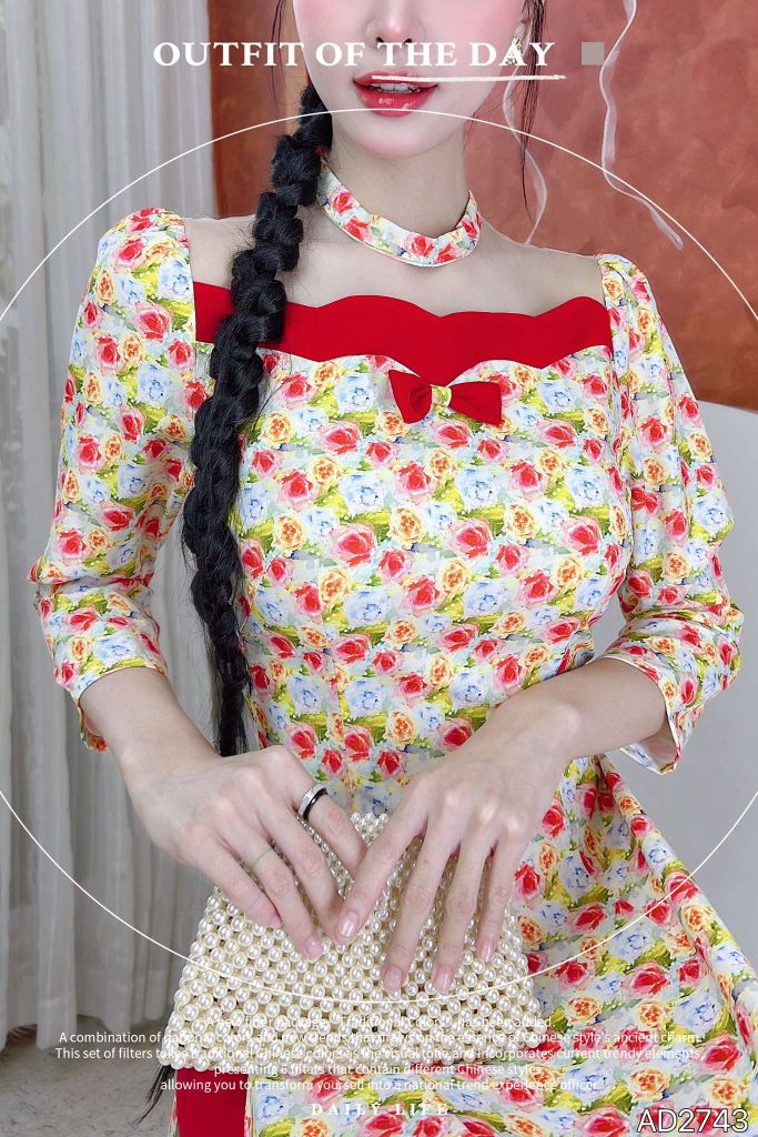 Áo Dài Lưới Cầu Vồng Nhỏ AD2743 (áo lẻ)