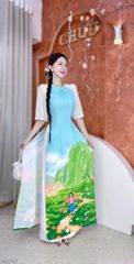 Áo Dài Cô Gái Trong Vườn AD9002.2746 (áo lẻ)