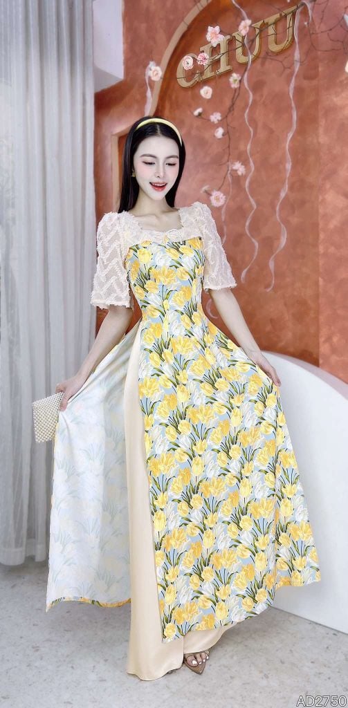 Áo Dài Tay Ren Tam Giác AD2750 (áo lẻ)