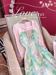 Áo Dài Hoa Diệu Kỳ (PK) AD2751 (áo lẻ)