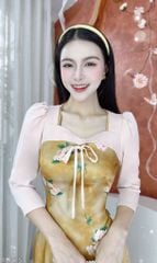 Áo Dài Hoa Diệu Kỳ (PK) AD2751 (áo lẻ)