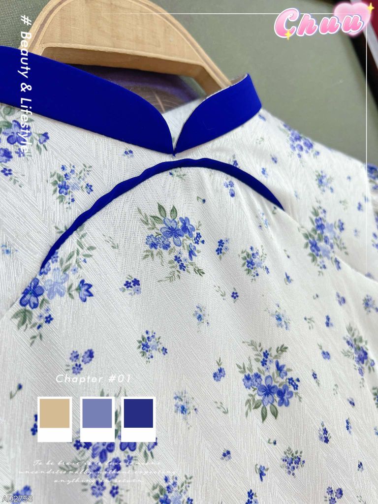 Áo Dài Viền Én Tay Ren AD2753 (áo lẻ)