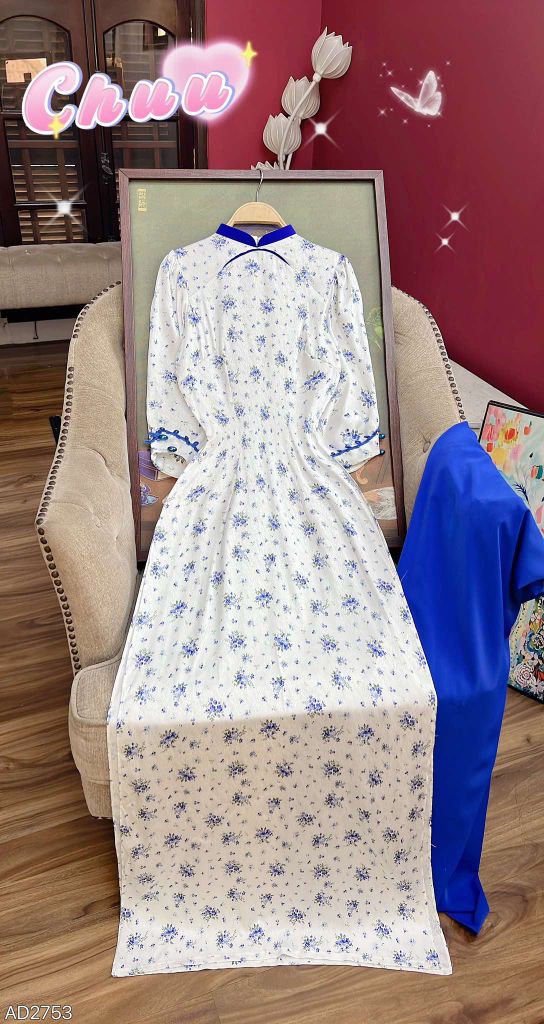 Áo Dài Viền Én Tay Ren AD2753 (áo lẻ)