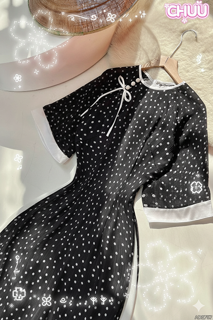 Áo Dài 4T Hạt Mưa Tinh Tú AD2757 (áo lẻ)