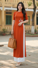 Áo Dài 3T Đóa Hoa Tươi AD2794 (áo lẻ)