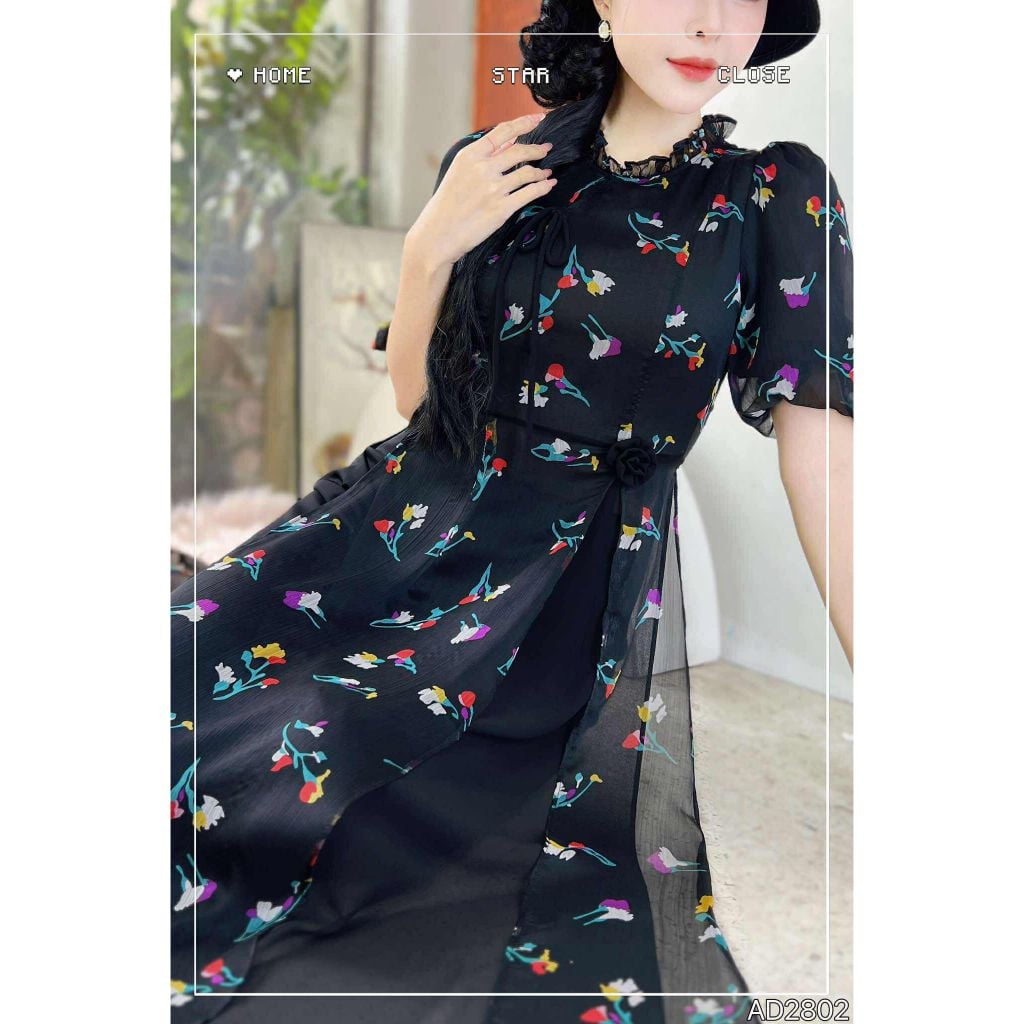 Áo Dài 4 Tà Đàn Bầu AD2802 (Áo lẻ)